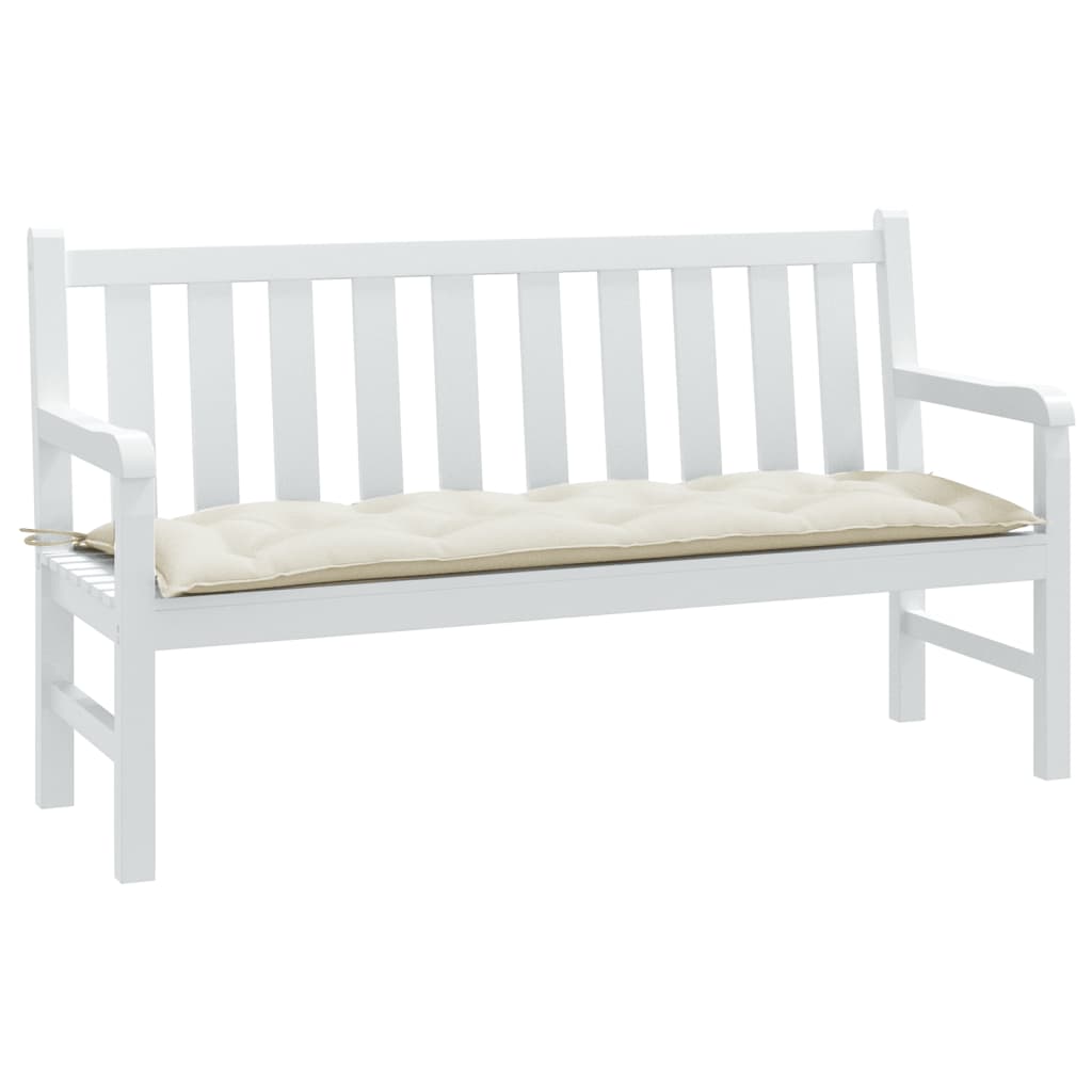 Vidaxl Garden Bench Pushion 150x50x7 cm stof Blandet fløde -farvet