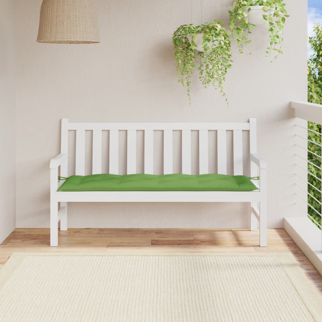 Vidaxl jardin banc coussin 150x50x7 cm tissu vert mélangé