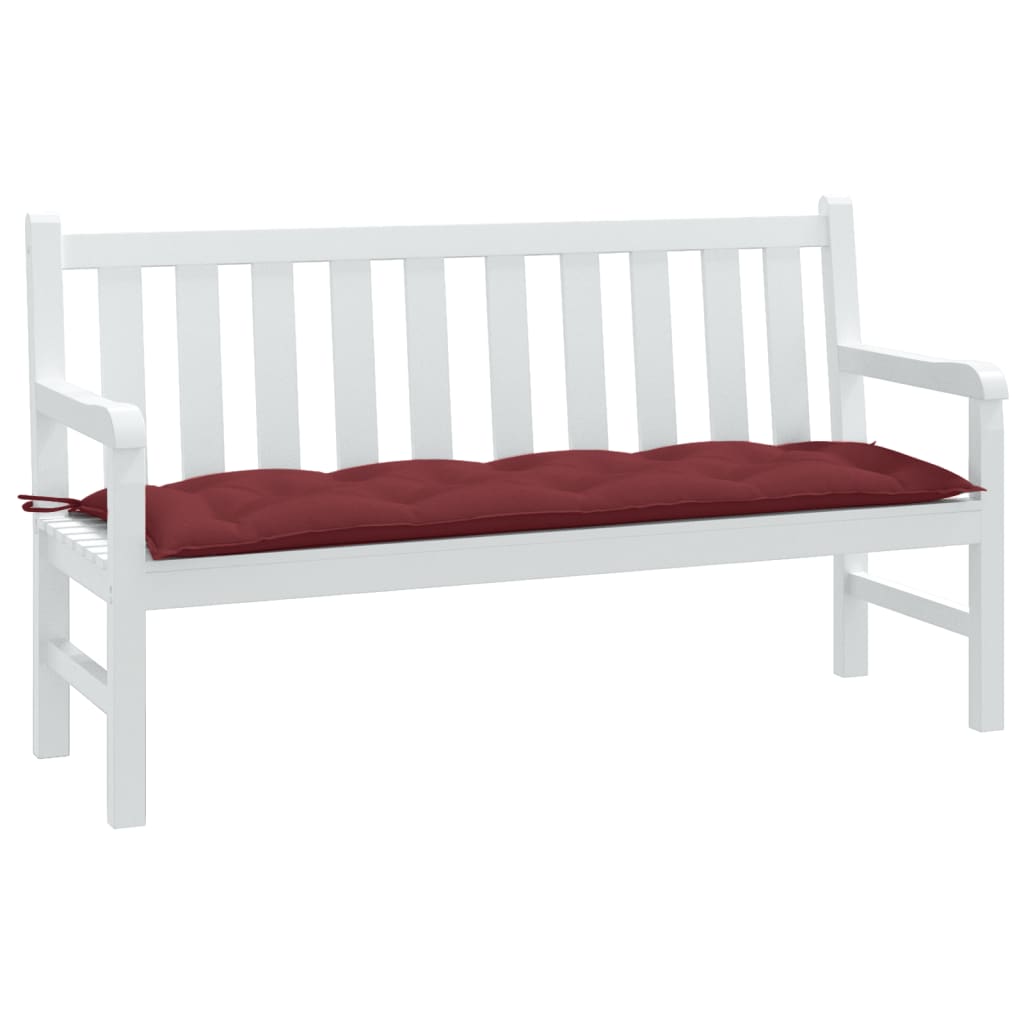 Vidaxl Garden Bench Cushion 150x50x7 CM Fabric de vino mixto rojo