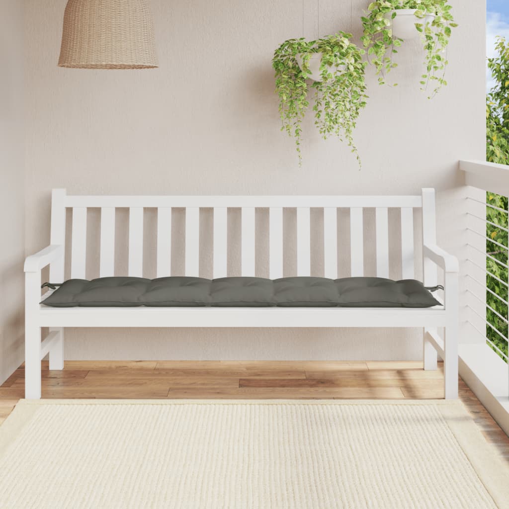 Vidaxl Garden Banch Cushion 180x50x7 cm tessuto grigio scuro miscelato