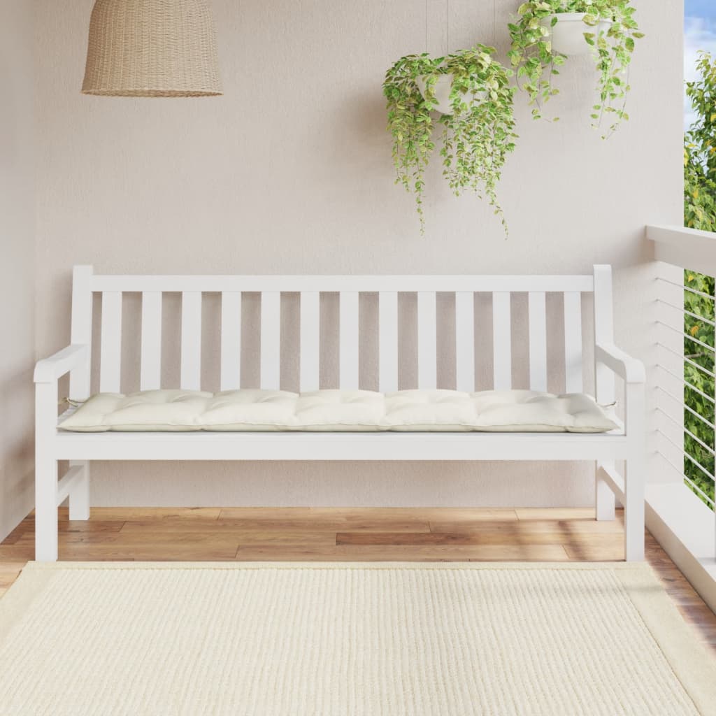 VIDAXL Garden Bench Blaphion 180x50x7 cm tkanina mešana smetana -obarvana