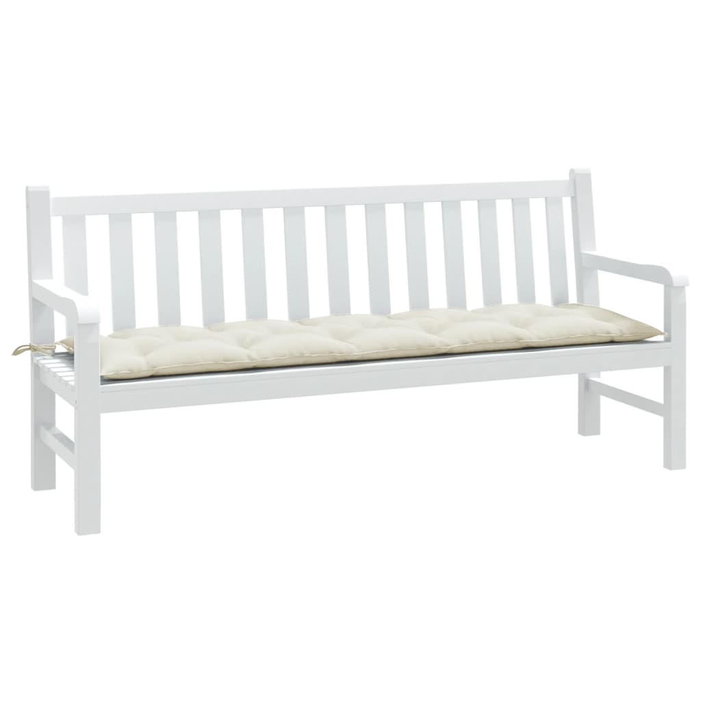 Vidaxl Garden Bench Kissen 180x50x7 cm Stoff gemischt creme -gelenkt