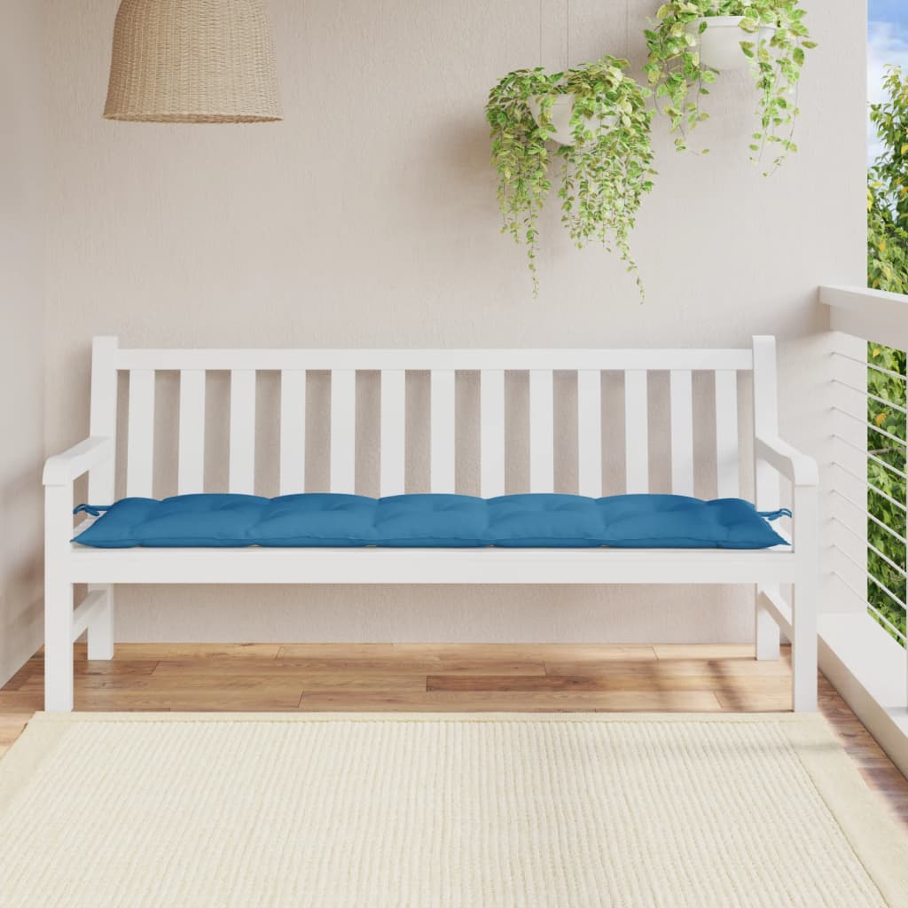 Vidaxl Garden Bench Pushion 180x50x7 cm Stof blandet blå