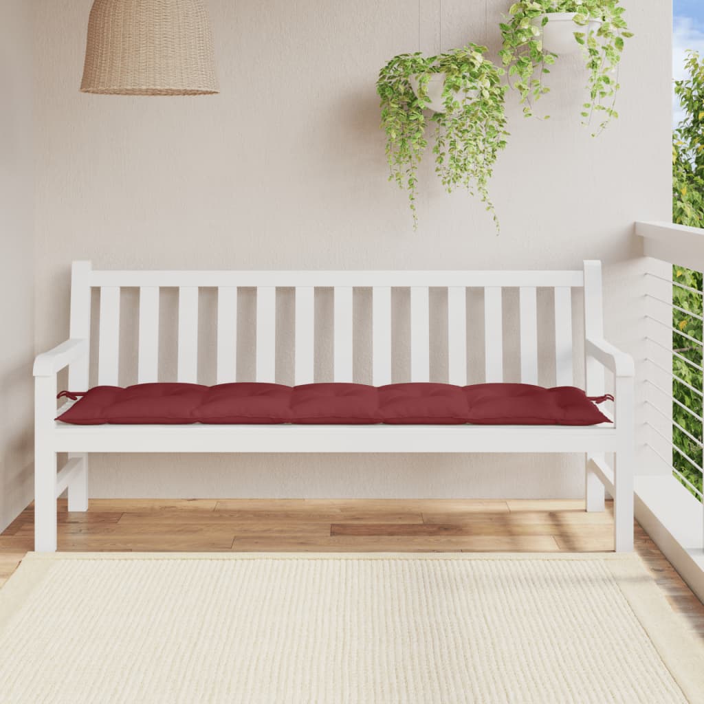 VIDAXL Garden Bench blazina 180x50x7 cm tkanina mešano vino rdeče