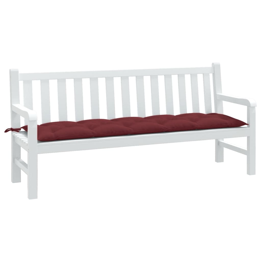 Vidaxl Garden Bench Cushion 180x50x7 CM Fabric de vino mixto rojo