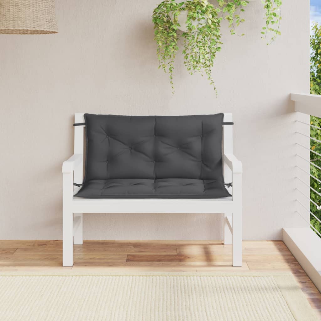 Vidaxl Garden Banc Cushions 2 ST 100x50x7 cm Couleur d'anthracite mélangée