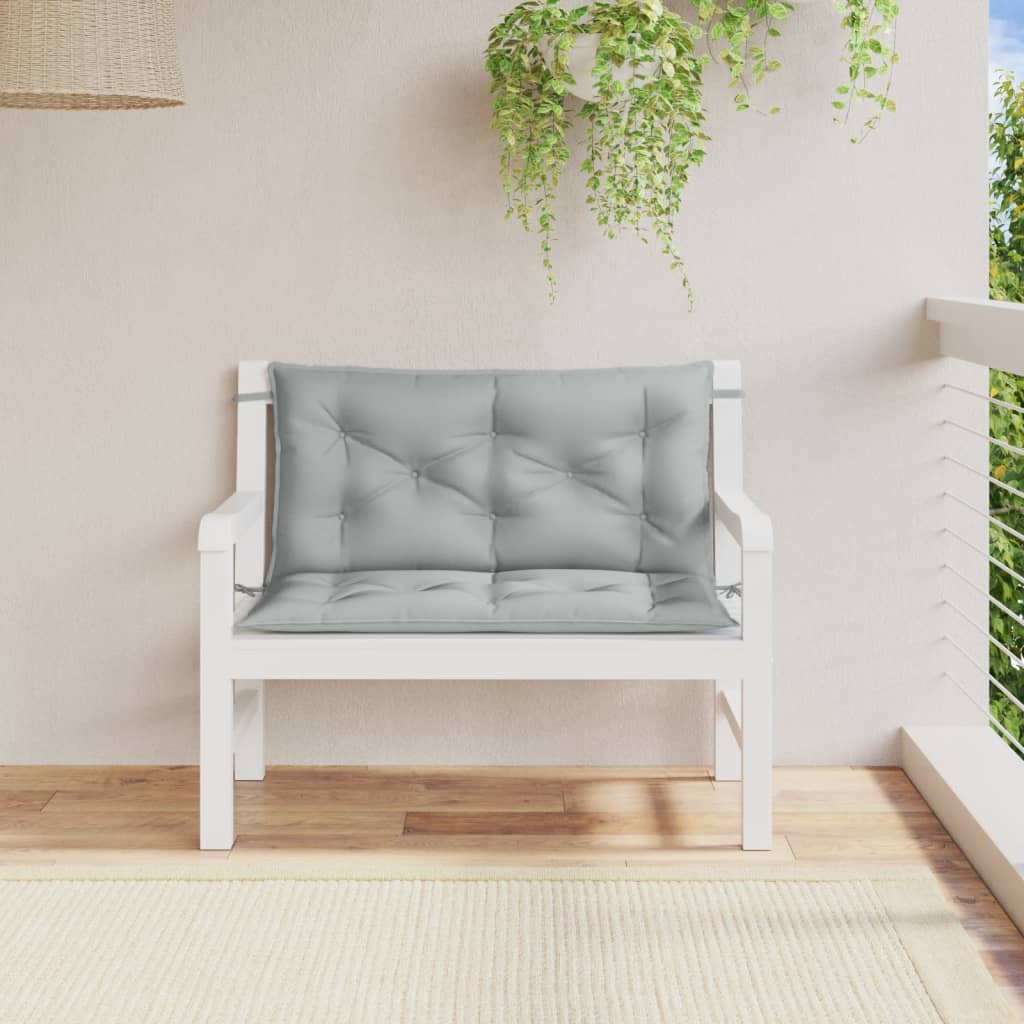 Vidaxl Garden Bench Puder 2 St 100x50x7 cm Stof blandet lysegrå