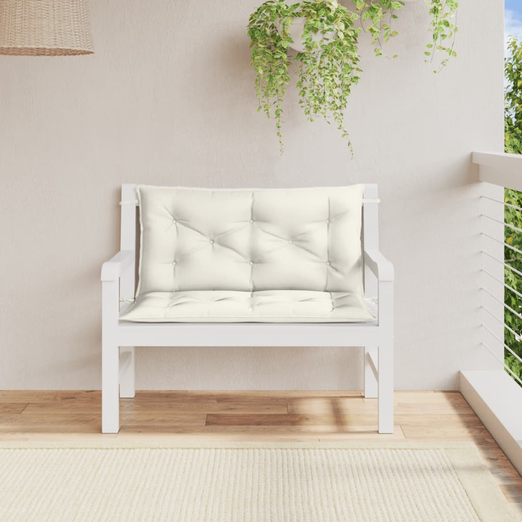 VIDAXL Garden Bench blazine 2 pcs 100x50x7 cm tkanina mešana smetana -barvna