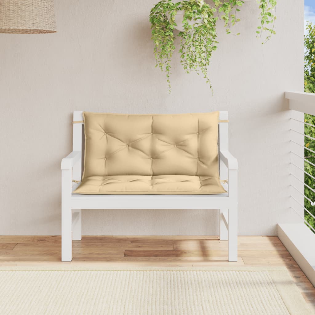 Vidaxl Garden Banc Cushions 2 PCS 100x50x7 cm Tissu mixte beige