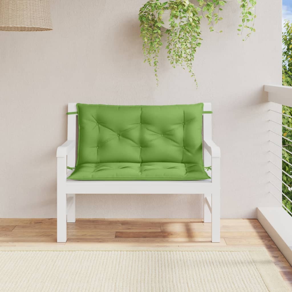 Vidaxl Garden Bench polštáře 2 ks 100x50x7 cm tkanina smíšená zelená