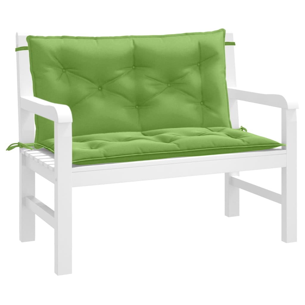 VIDAXL Garden Bench blazine 2 pcs 100x50x7 cm tkanina mešano zeleno