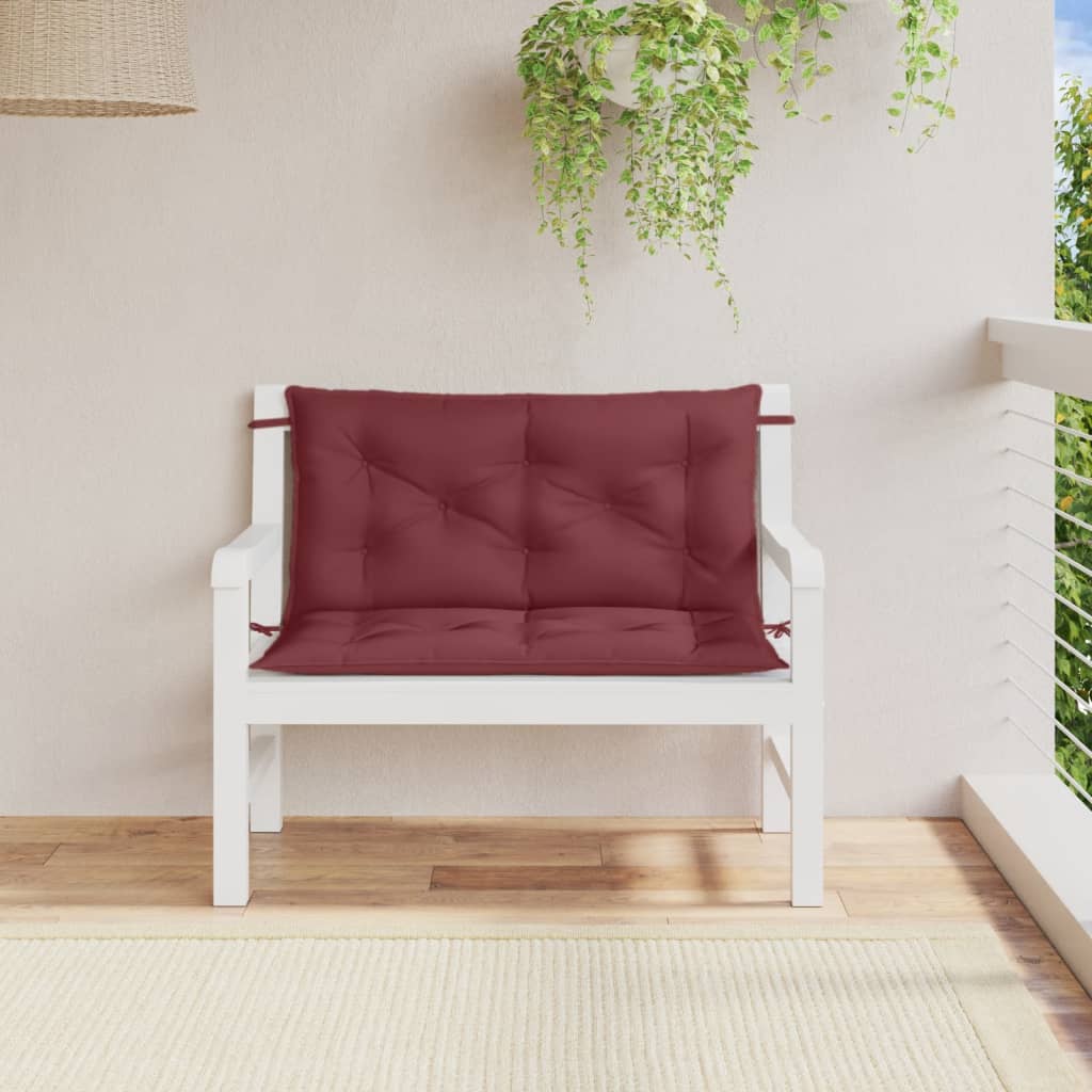 Vidaxl Garden Bench puter 2 stk 100x50x7 cm stoff blandet vin rød