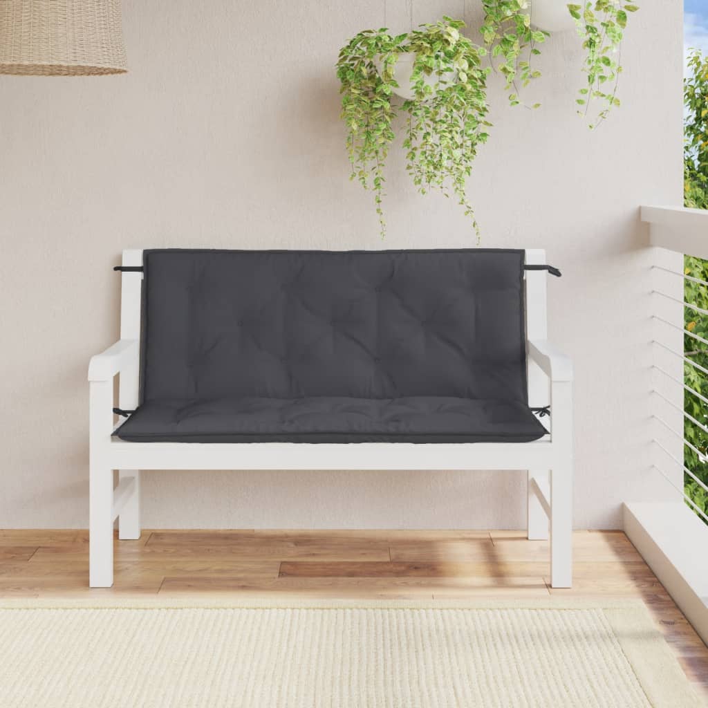 Vidaxl Garden Bench Cushions 2 PCS 120x50x7 cm tessuto misto di antracite Colore