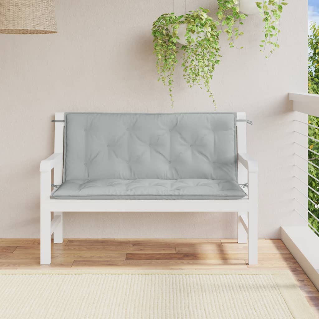 Vidaxl Garden Bench Cushions 2 PCS 120x50x7 CM Fabric Gred Grey