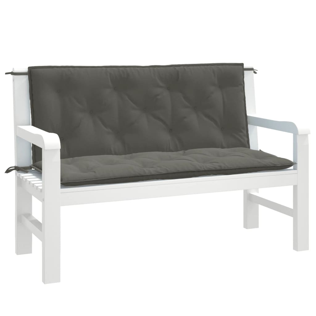 Vidaxl Garden Bench CUDIONS 2 st 120x50x7 cm tyg blandat mörkt grått