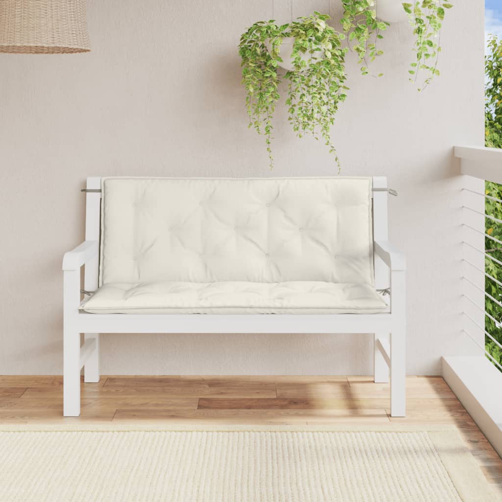 Vidaxl Garden bench cushions 2 pcs 120x50x7 cm fabric mixed cream -colored