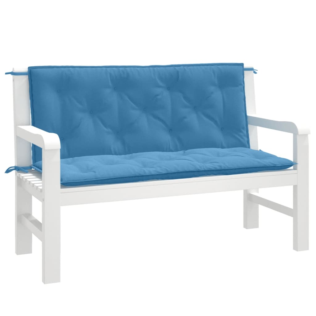 Vidaxl Garden Bench Puter 2 PCS 120x50x7 cm stoff Mixed Blue