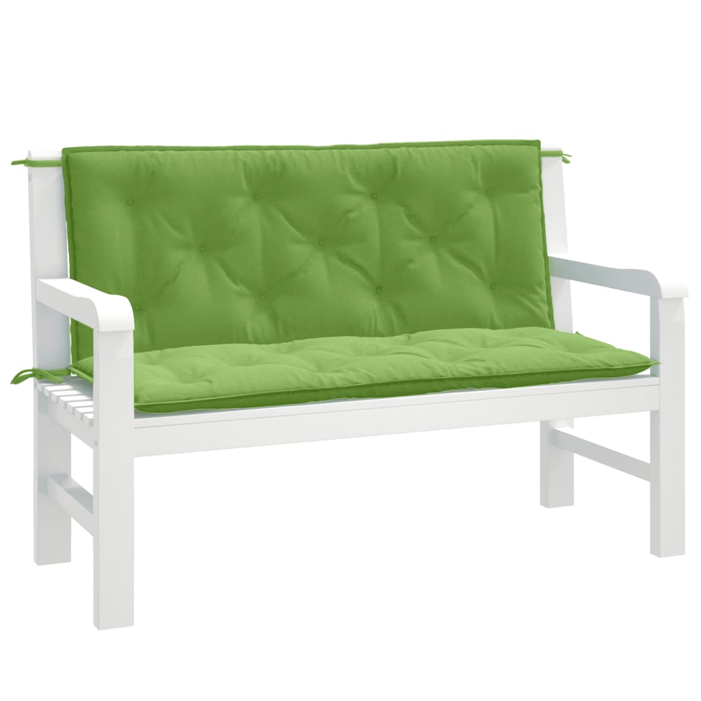 Vidaxl Garden Bench Puder 2 PCS 120x50x7 cm Stof blandet grønt