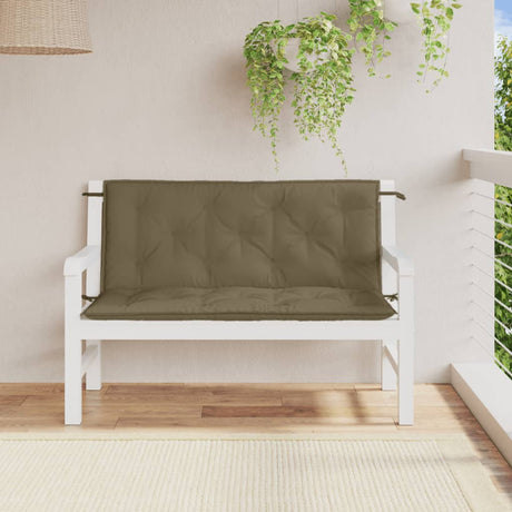 Vidaxl tuinbankkussens 2 st 120x50x7 cm stof gemêleerd taupe