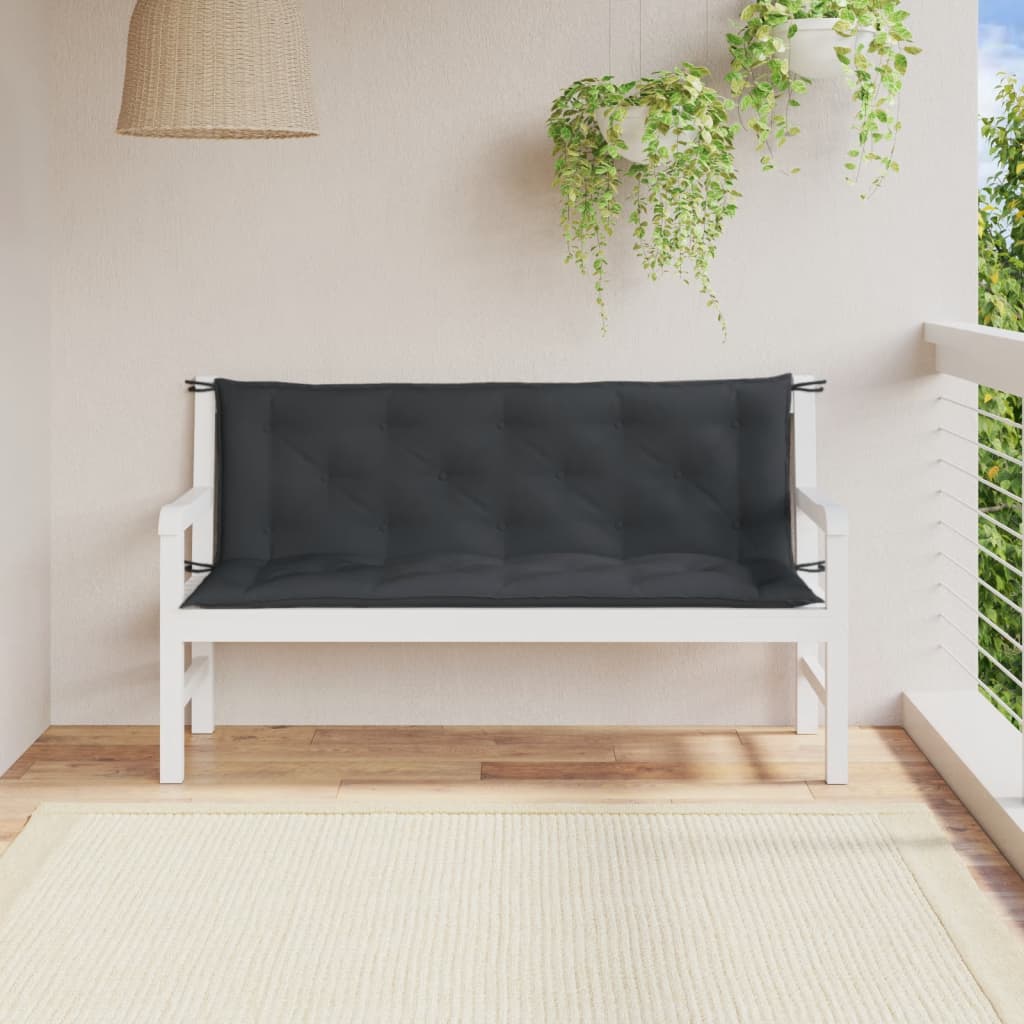 Vidaxl Garden Banch Cushions 2 St 150x50x7 Cm tessuto misto di antracite Colore