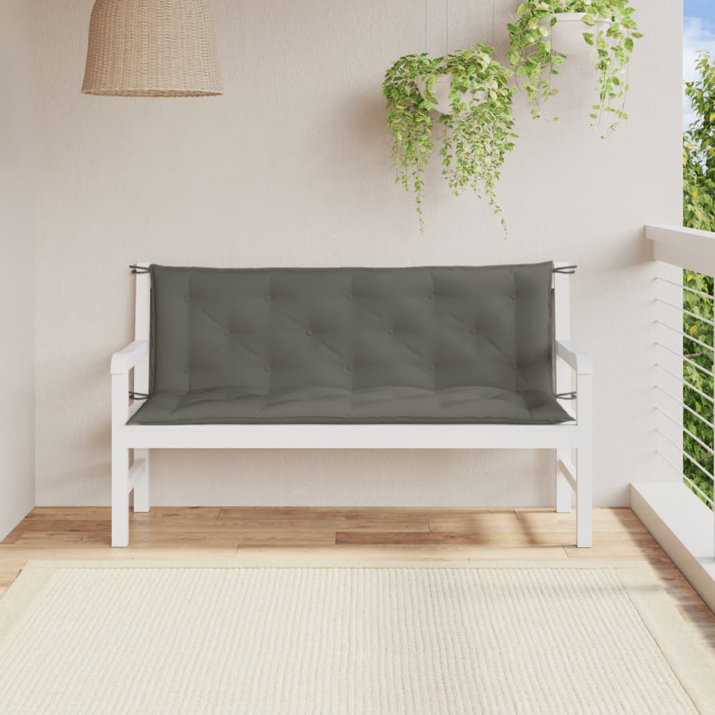 Vidaxl Garden Bench Poduszki 2 ST 150x50x7 CM Mieszany ciemnoszary szary