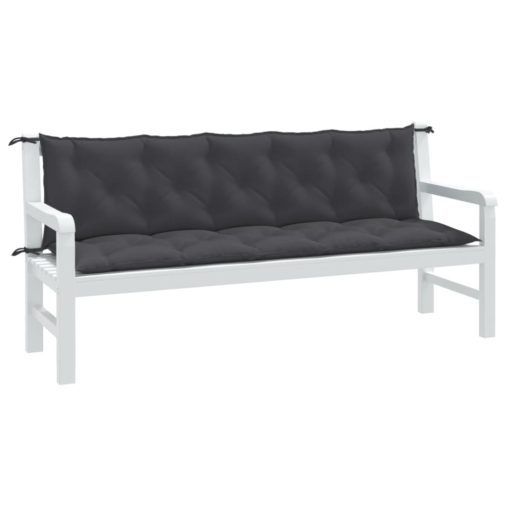 Vidaxl Garden Bench polštáře 2 ks 180x50x7 cm tkanina smíšená barva antracitu