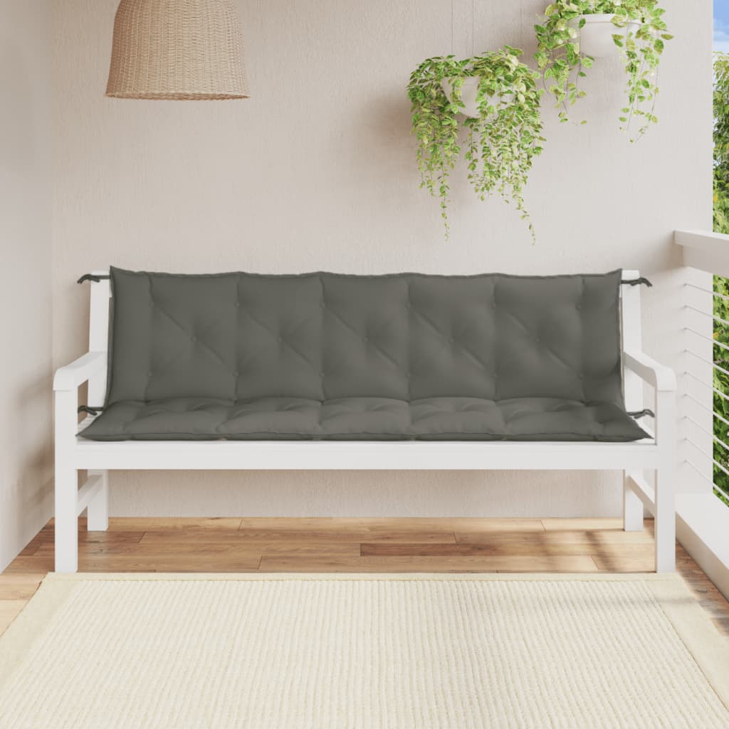 Vidaxl Garden Bench polštáře 2 ks 180x50x7 cm tkanina smíšená tmavě šedá