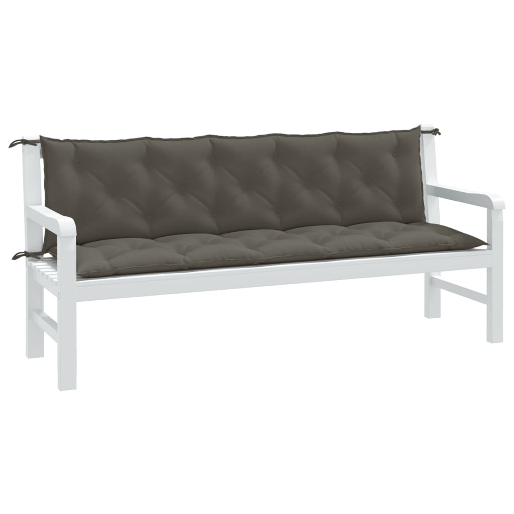 Vidaxl Garden Bench puter 2 stk 180x50x7 cm stoff blandet mørk grå