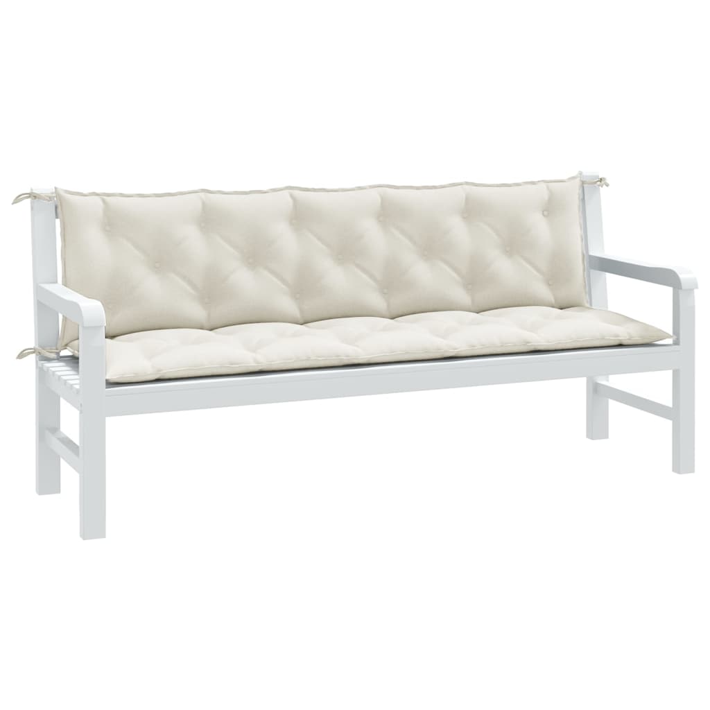 BIDAXL GARDEN BENCH CUDIONS 2 st 180x50x7 cm tyg blandad grädde -färgad