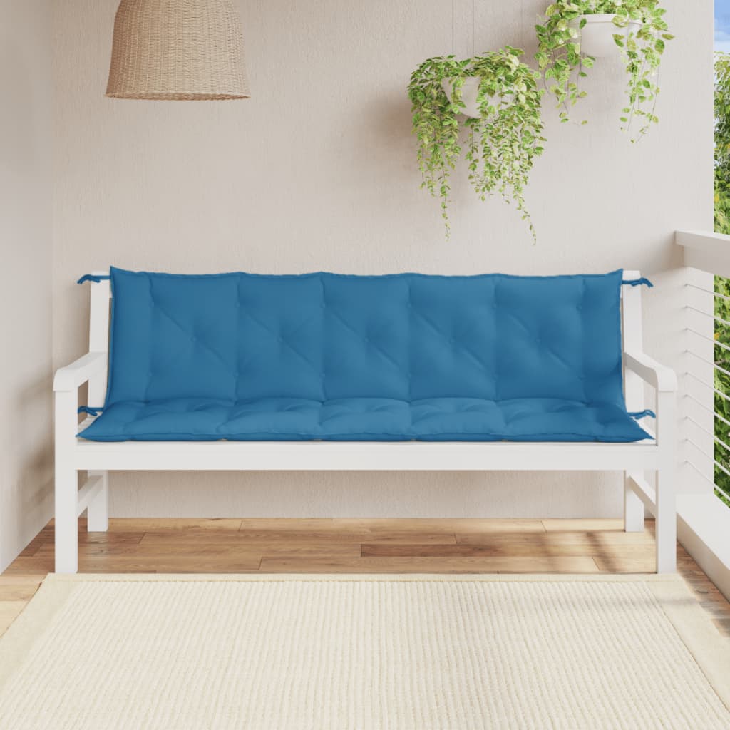 Vidaxl Garden bench cushions 2 pcs 180x50x7 cm fabric mixed blue