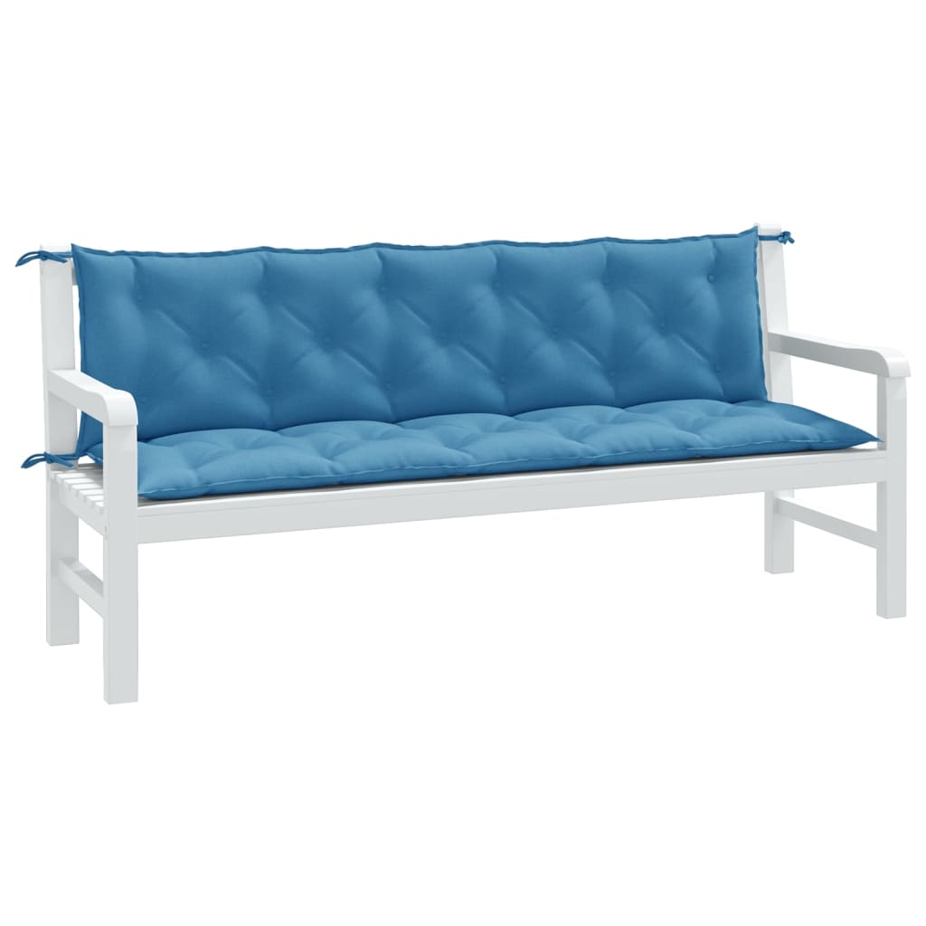 Vidaxl Garden Bench Poduszki 2 szt. 180x50x7 cm Mieszany niebieski