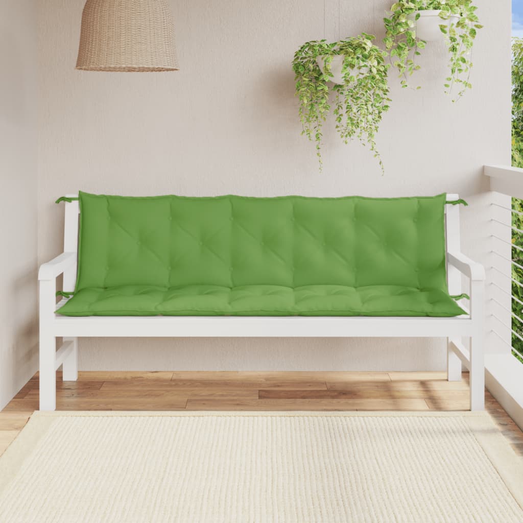 Vidaxl Garden Banc Cushions 2 St 180x50x7 cm Tissu vert mélangé