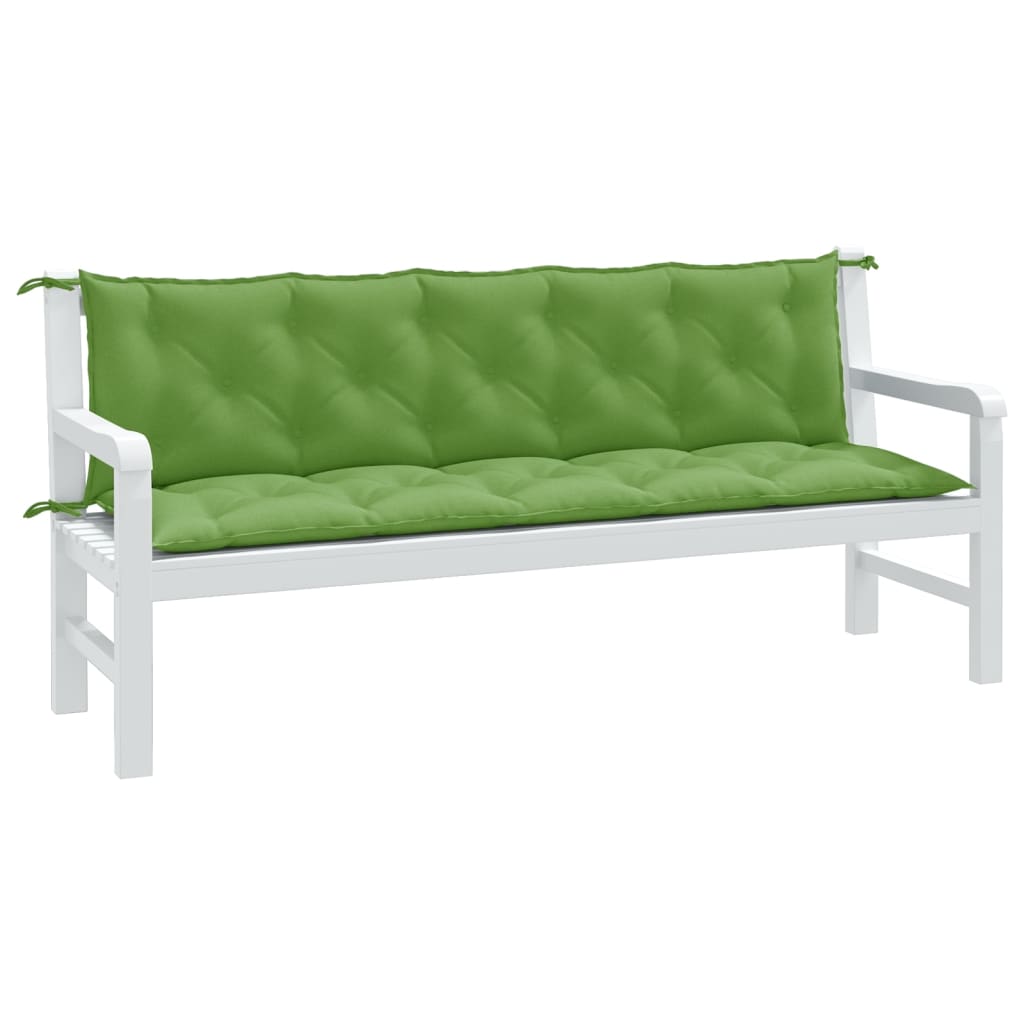 Vidaxl Garden Bench Cushions 2 ST 180x50x7 CM Fabric de color verde mezclado