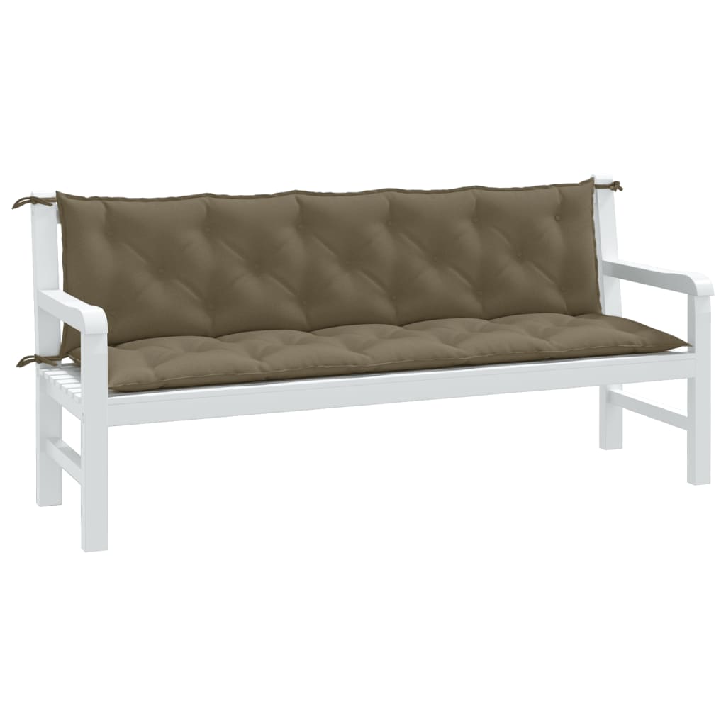 Vidaxl Garden Bench CUDIONS 2 st 180x50x7 cm tyg blandat taupe