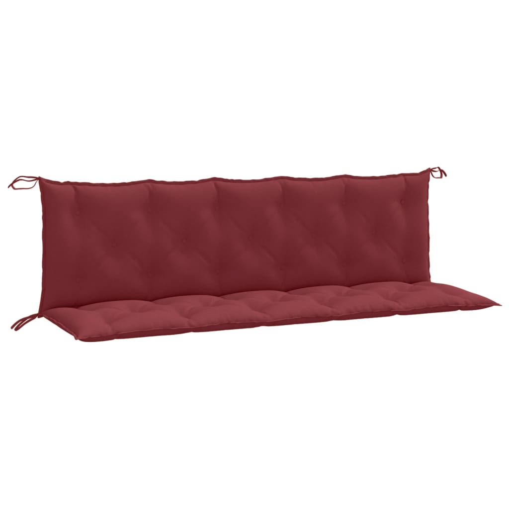 Vidaxl Garden Bench polštáře 2 st 180x50x7 cm tkanina smíšená víno červená