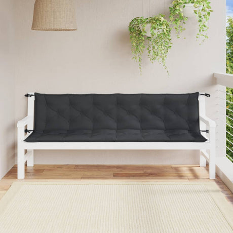 Vidaxl tuinbankkussens 2 st 200x50x7 cm stof gemêleerd antracietkleur