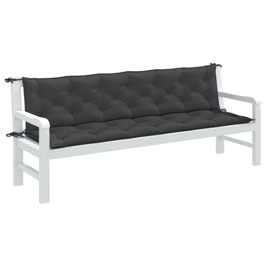 Vidaxl Garden Bench Cushions 2 ST 200x50x7 CM Color de antracita mixta