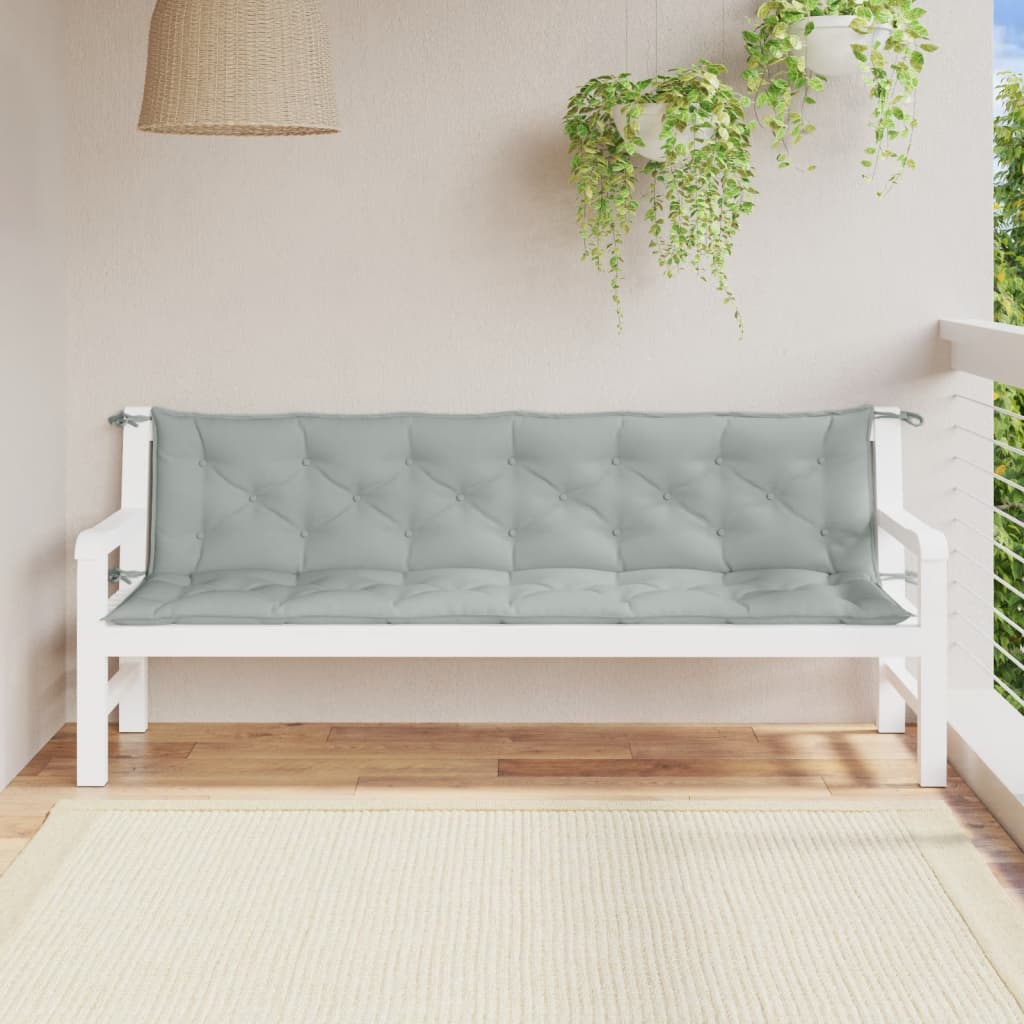 Vidaxl Garden Bench polštáře 2 st 200x50x7 cm tkanina smíšená světle šedá