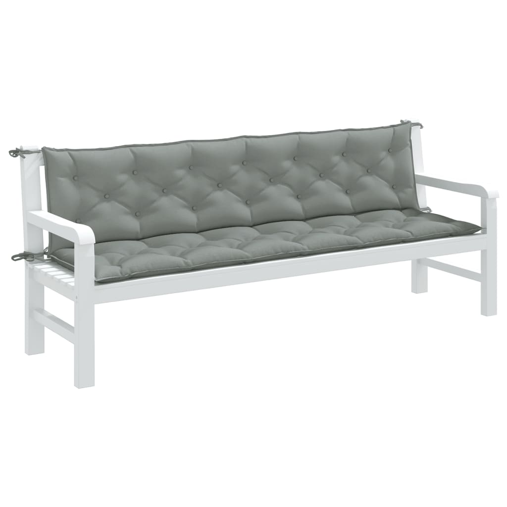 VIDAXL Garden Bench blazine 2 St 200x50x7 cm tkanina mešana svetlo siva