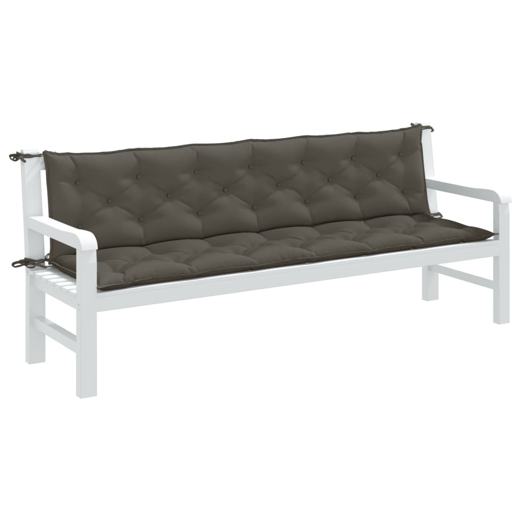 Vidaxl Garden Bench polštáře 2 st 200x50x7 cm tkanina smíšená tmavě šedá