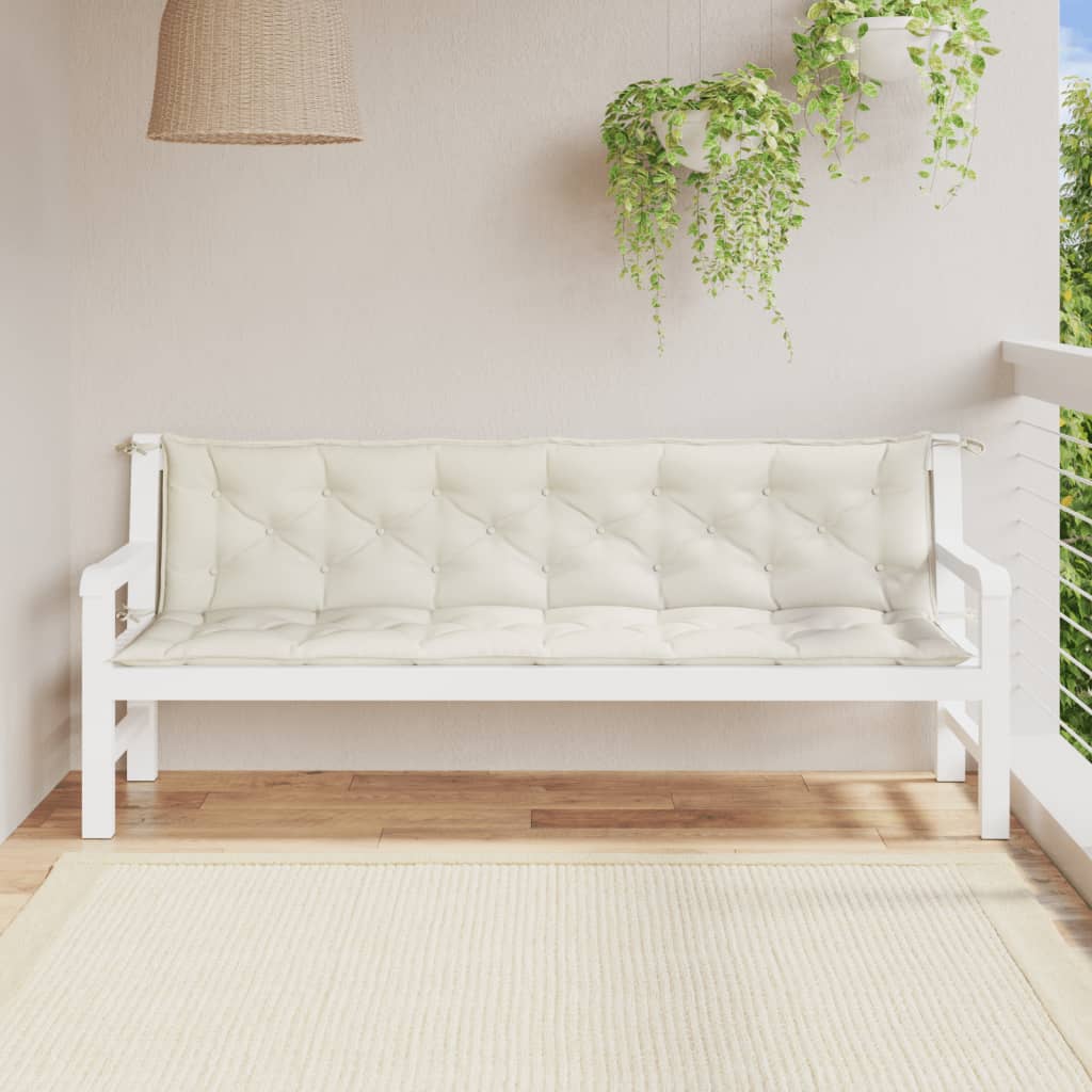 Vidaxl Garden Bench CUDIONS 2 ST 200x50x7 CM Tyg Mixed Cream -Colored