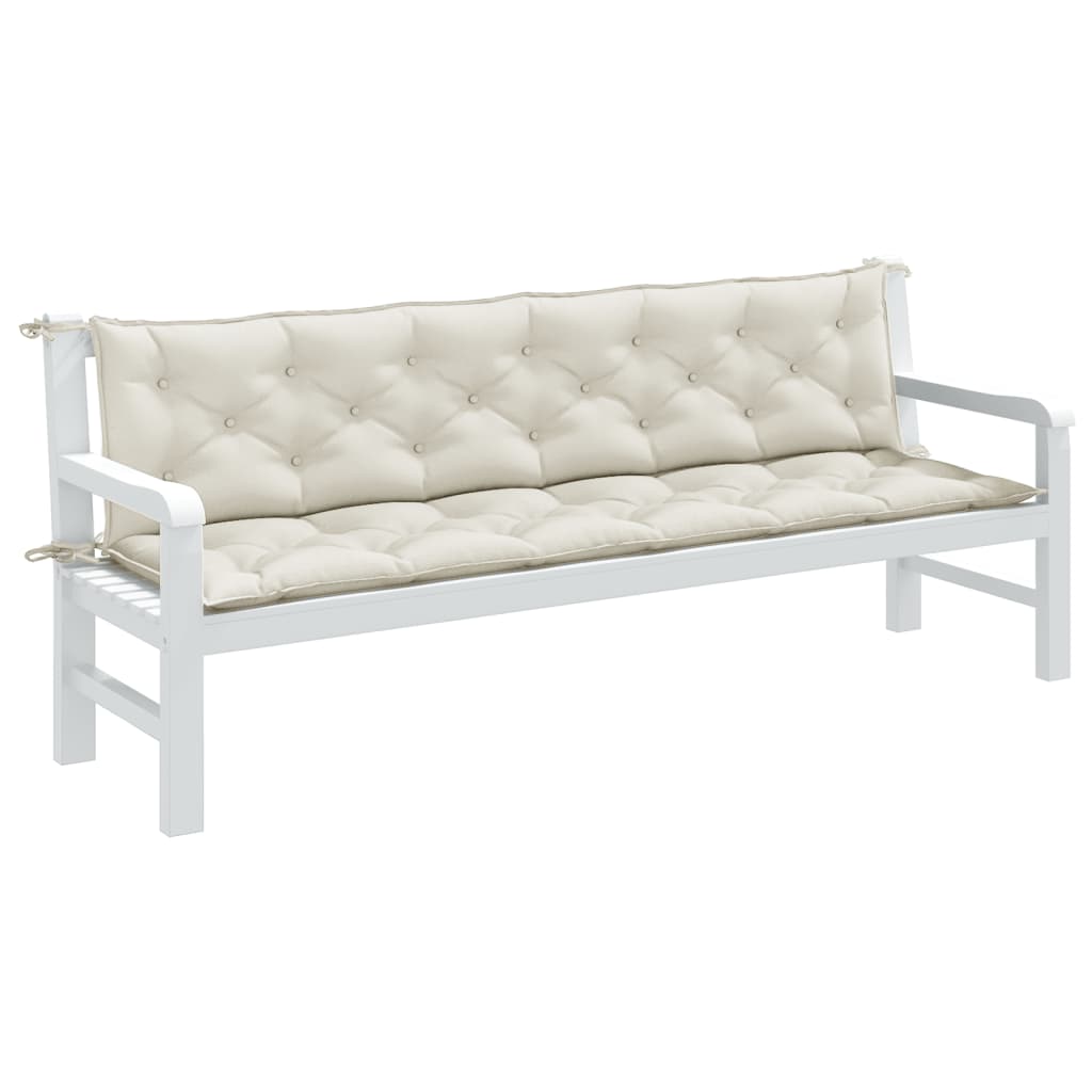 Vidaxl Garden Bench CUDIONS 2 ST 200x50x7 CM Tyg Mixed Cream -Colored