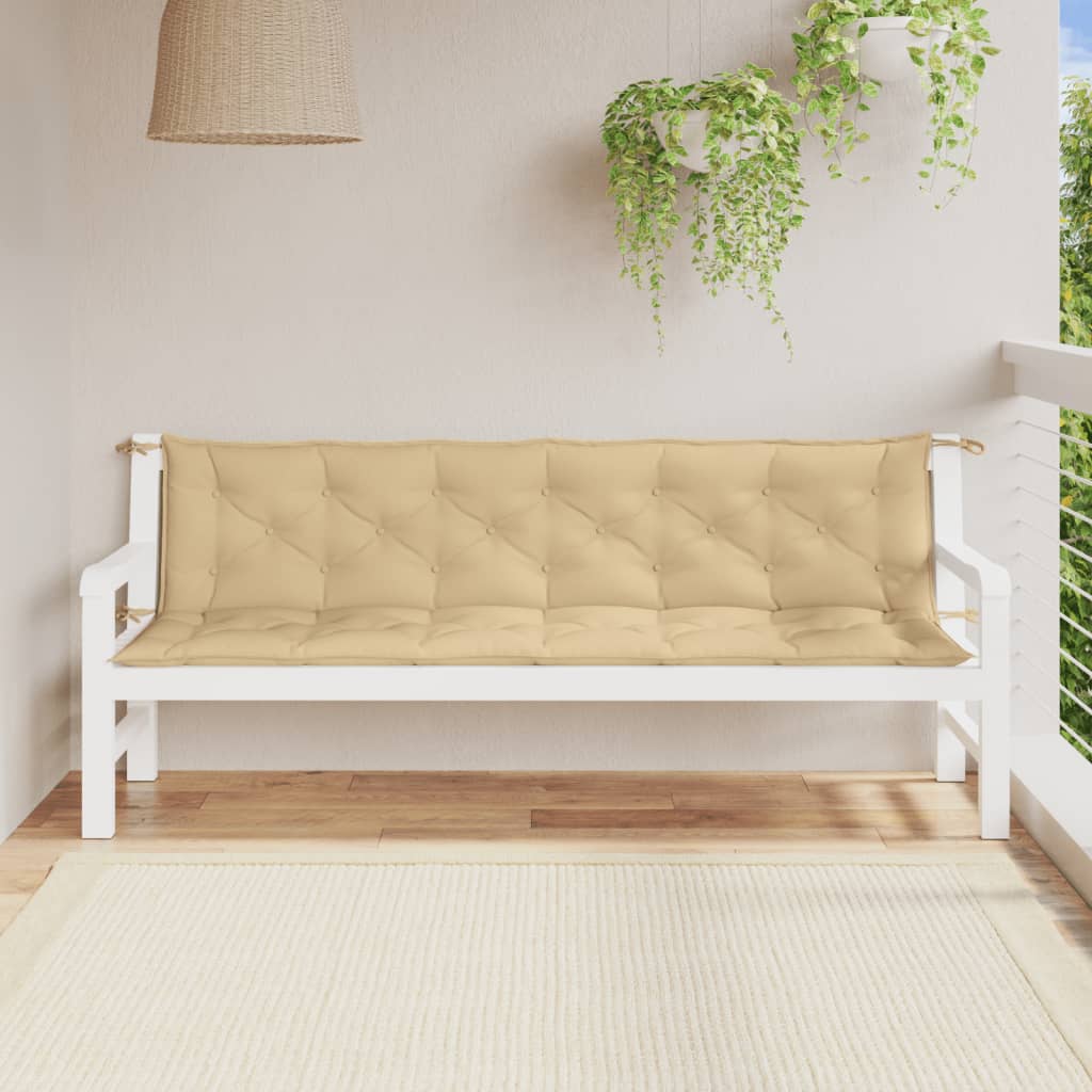 Vidaxl Garden Bench polštáře 2 st 200x50x7 cm tkanina smíšená béžová