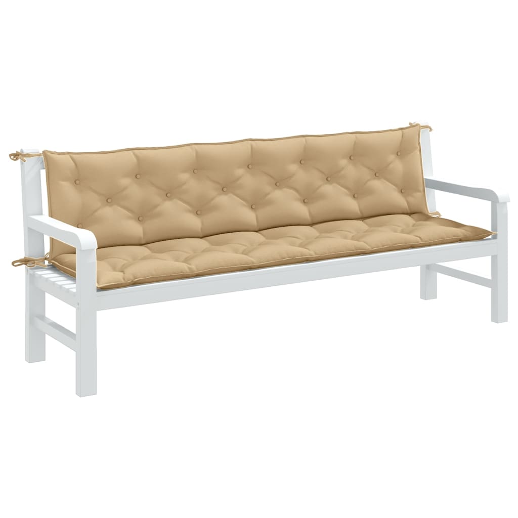 Vidaxl Garden Bench CUDIONS 2 ST 200x50x7 CM Tyg Mixed Beige