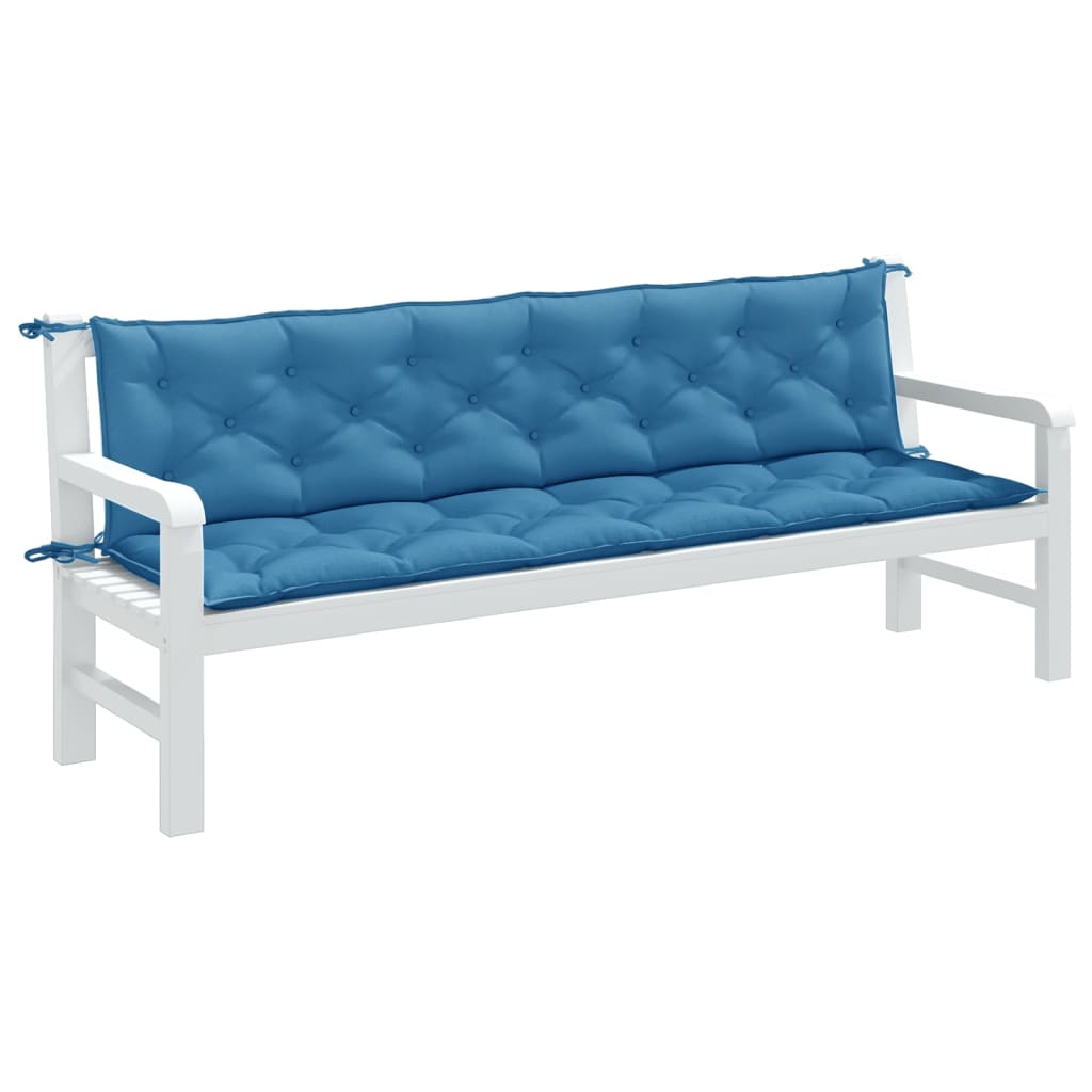 Vidaxl Garden Bench Puter 2 St. 200x50x7 cm stoff Mixed Blue