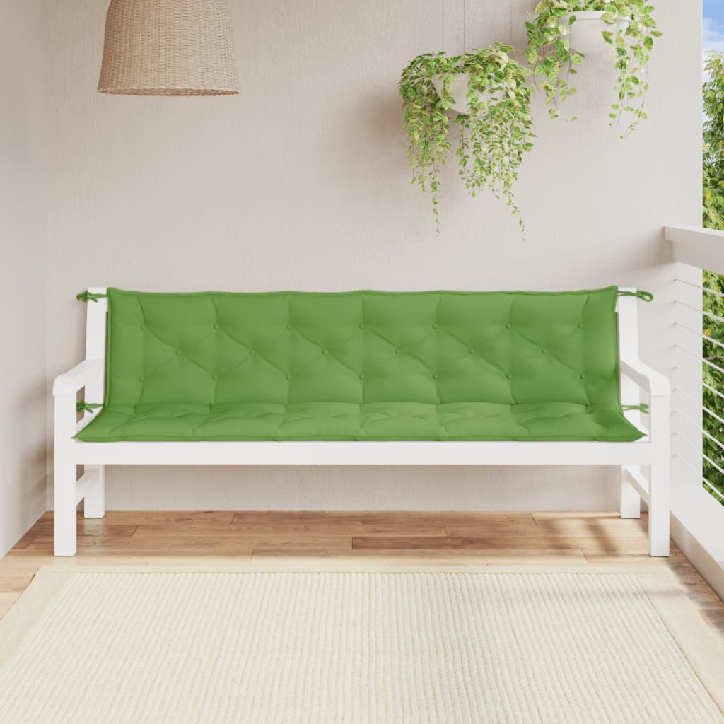 Vidaxl Garden bench cushions 2 ST 200x50x7 cm Fabric mixed green