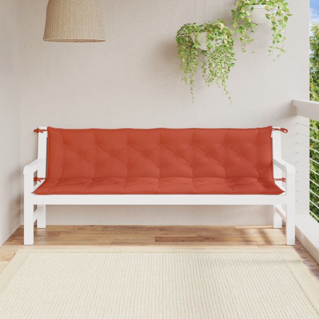 Vidaxl Garden Bench Cushions 2 ST 200x50x7 CM Fabric Rojo