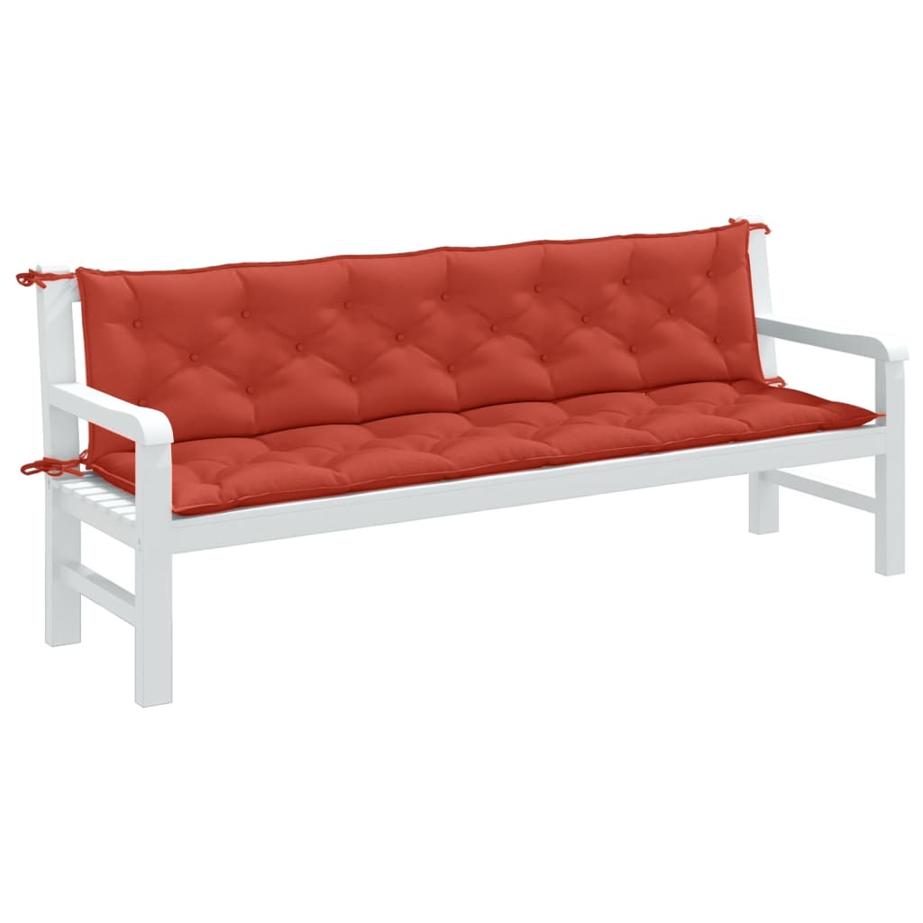 Vidaxl Garden Bench polštáře 2 st 200x50x7 cm tkanina smíšená červená