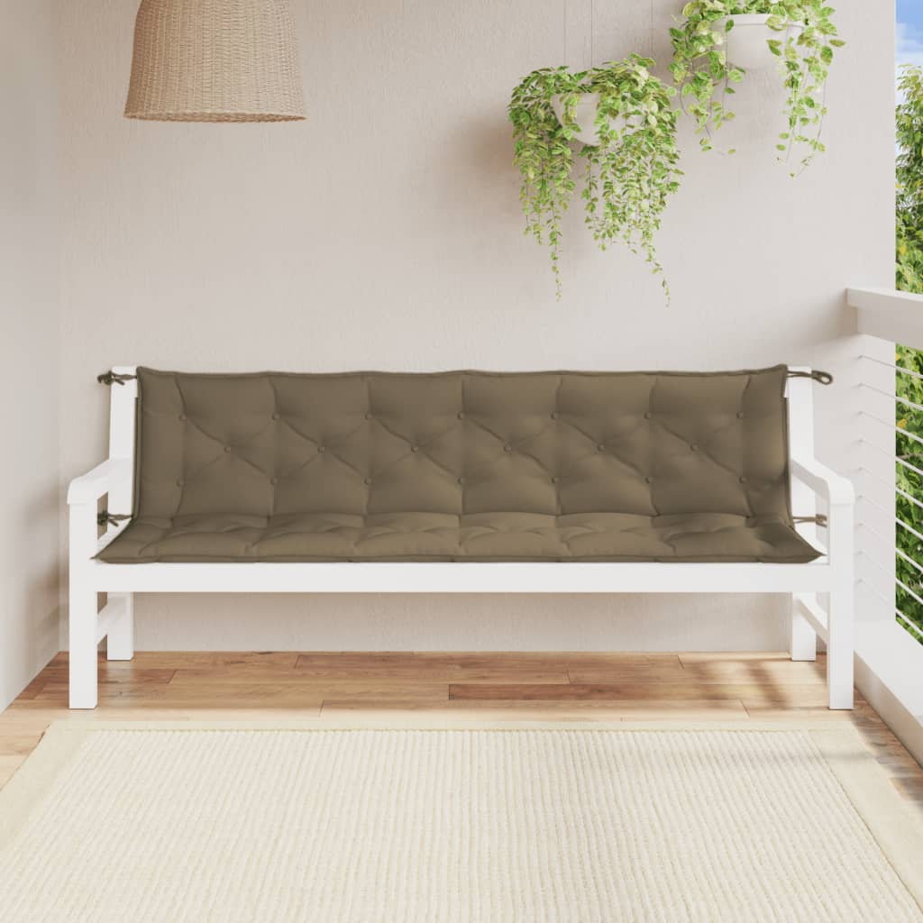 VIDAXL Garden Bench blazine 2 St 200x50x7 cm tkanina mešana taupe