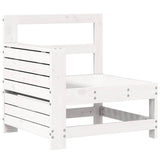 Vidaxl tuinbank met armleuning en klaptafel massief grenenhout wit